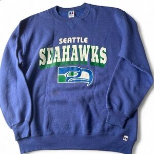 Vintage Seattle Seahawks Sweatshirt Russell Athletic USA XL Blue Crewneck